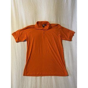 Hartwell s Polo Shirt Mens Large Orange Cotton Blend Casual